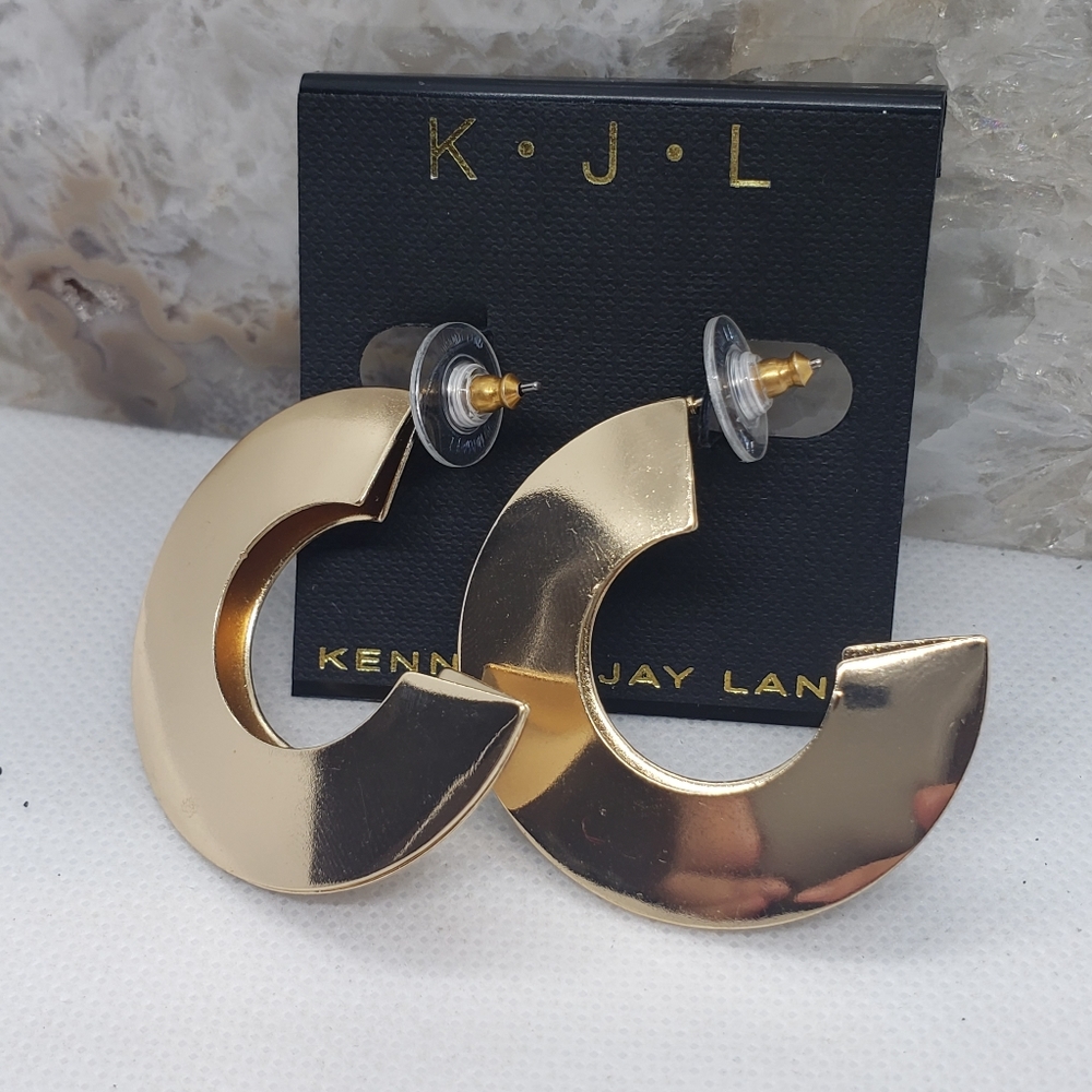 D349 KJL earrings gold tone NWT